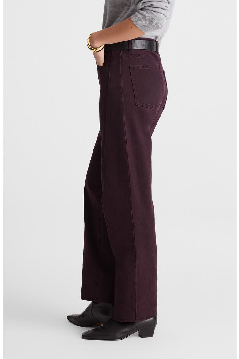 Pieced Barrel Leg Jeans, Alternate, color, DARK BURGUNDY