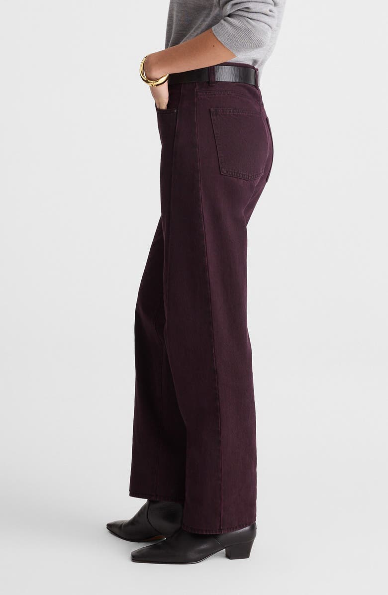 Madewell Pieced Barrel Leg Jeans, Alternate, color, Dark Burgundy