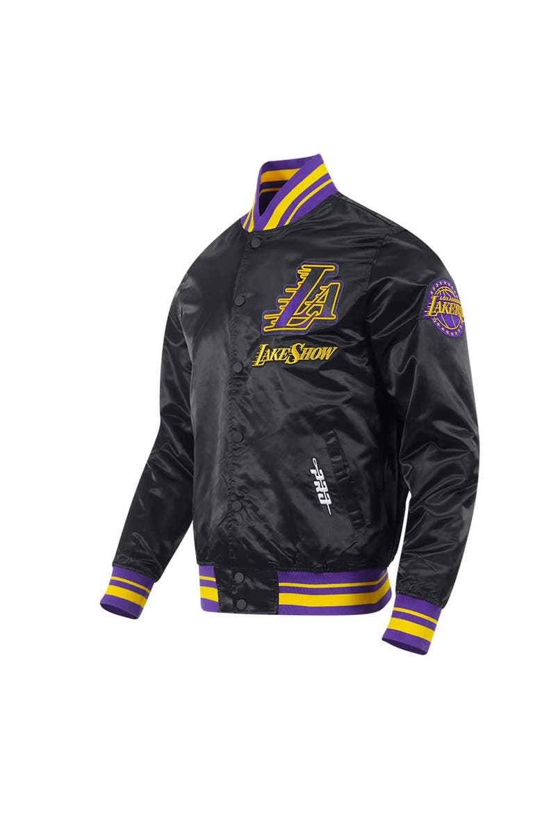 PRO STANDARD Men's Pro Standard Black Los Angeles Lakers 2024/25 City Edition Chenille Satin Full-Snap Jacket, Alternate, color, 