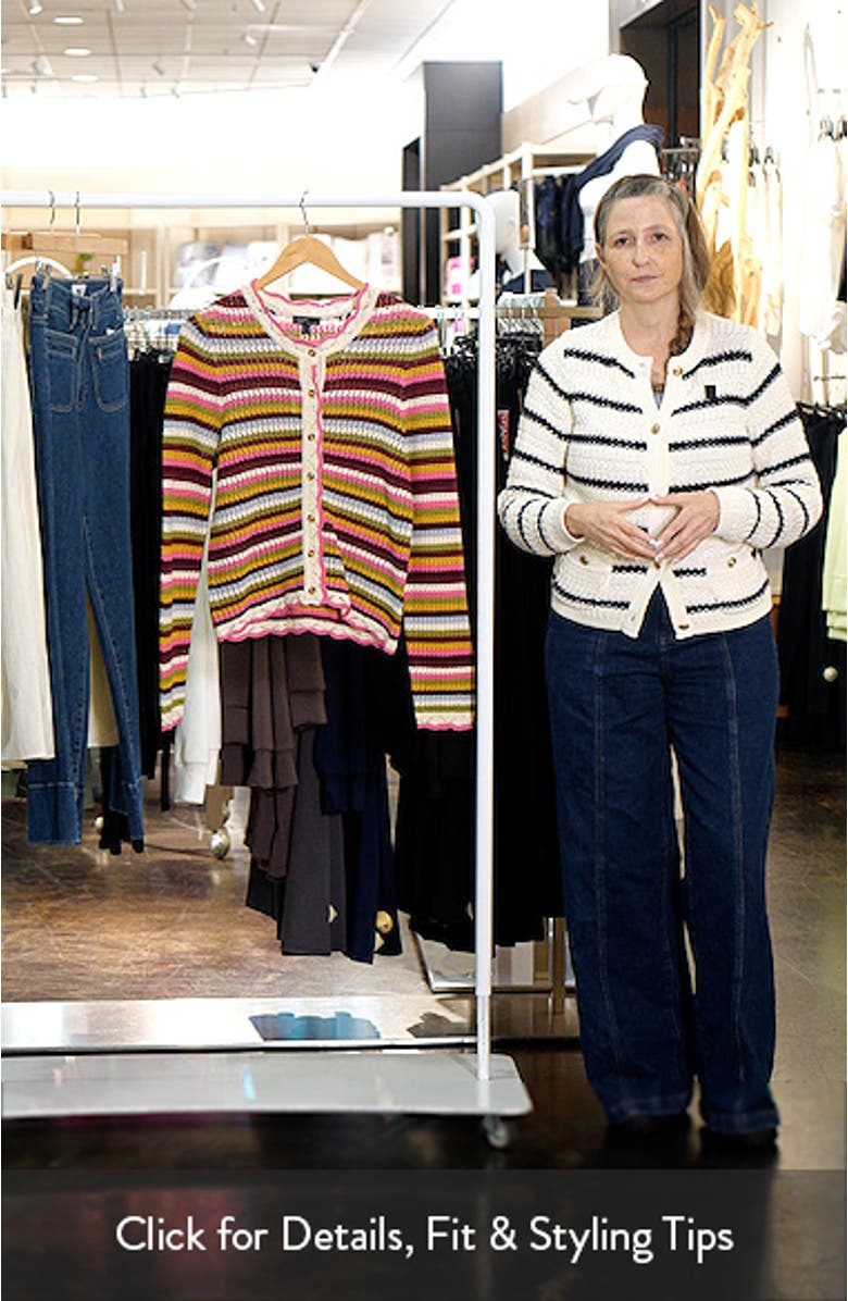 Stripe Scallop Trim Cardigan, sales video thumbnail