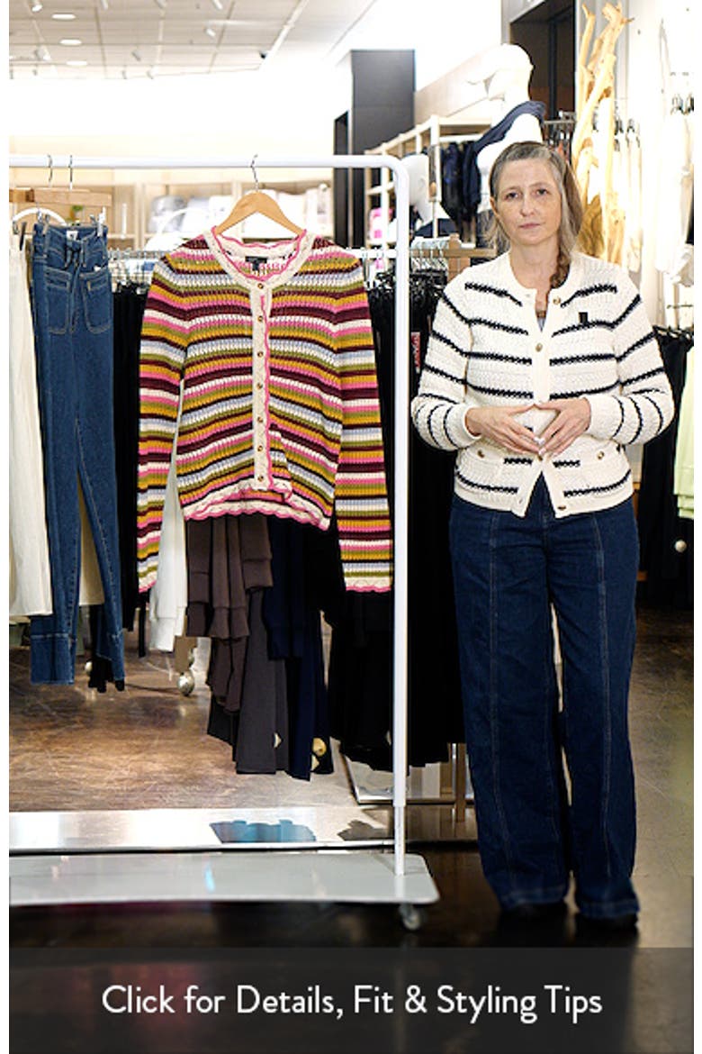 Stripe Scallop Trim Cardigan video