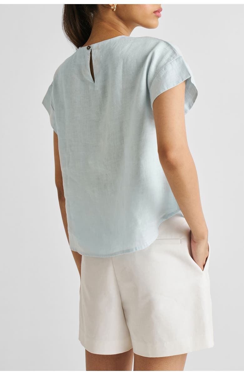 Reistor Cap Sleeved Everyday Top, Alternate, color, Summer Blue