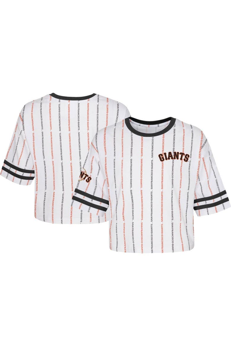 Girls Youth White San Francisco Giants Ball Striped T-Shirt, Main, color, White