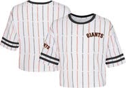 Outerstuff Girls Youth White San Francisco Giants Ball Striped T-Shirt