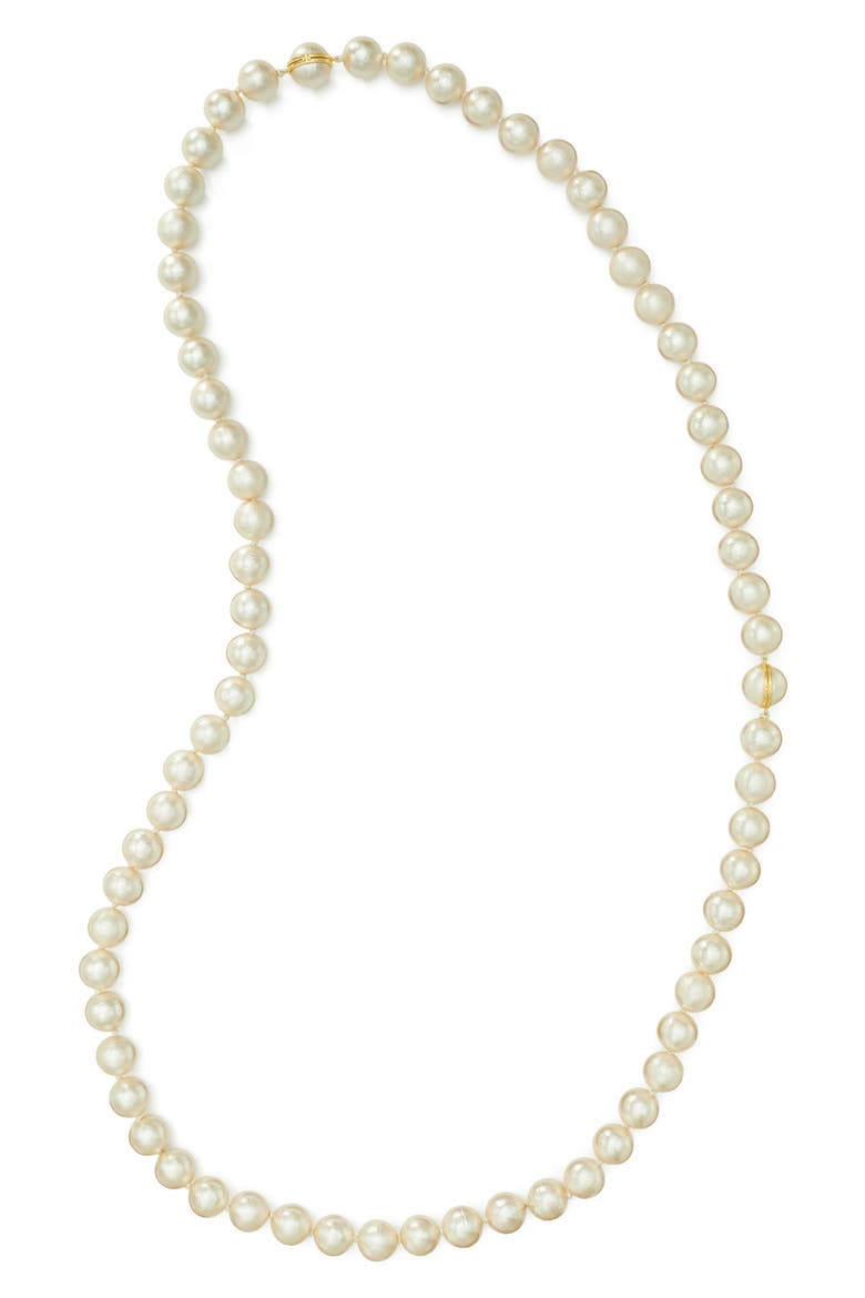 Imitation Pearl Convertible Necklace, Alternate, color, ROLLED GOLD/CREAM