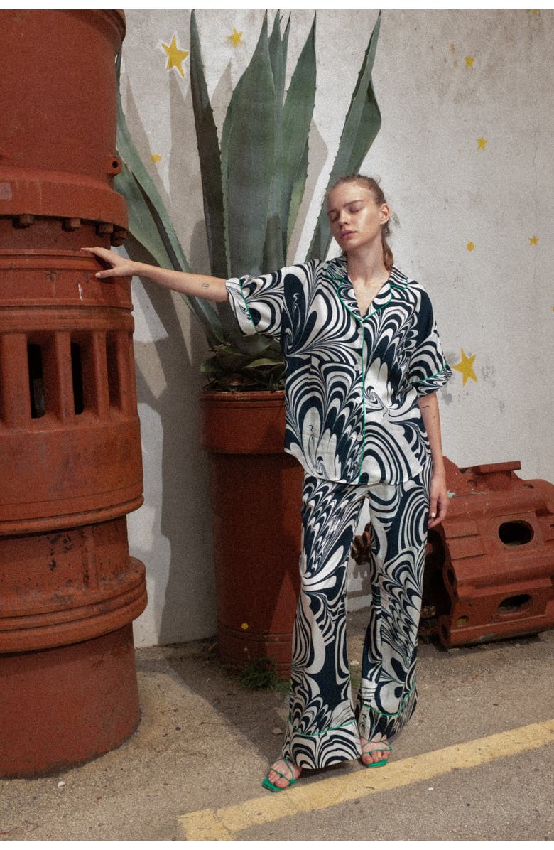 Untitled in Motion Dream Button-Up Printed Camp Shirt, Alternate, color, Nuva Black