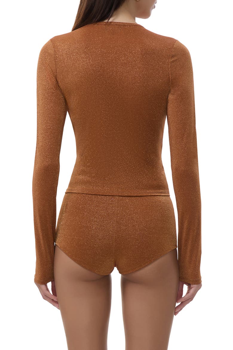 Linda Metallic Cardigan, Alternate, color, BRONZE
