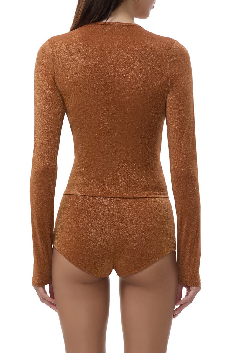 AFRM Linda Metallic Cardigan, Alternate, color, Bronze