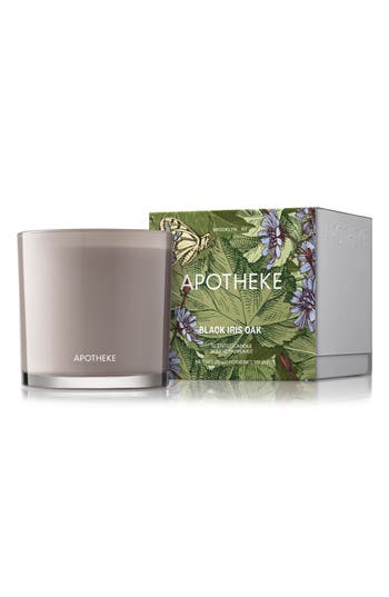 Apotheke Black Iris Oak 3-wick Candle In Grey