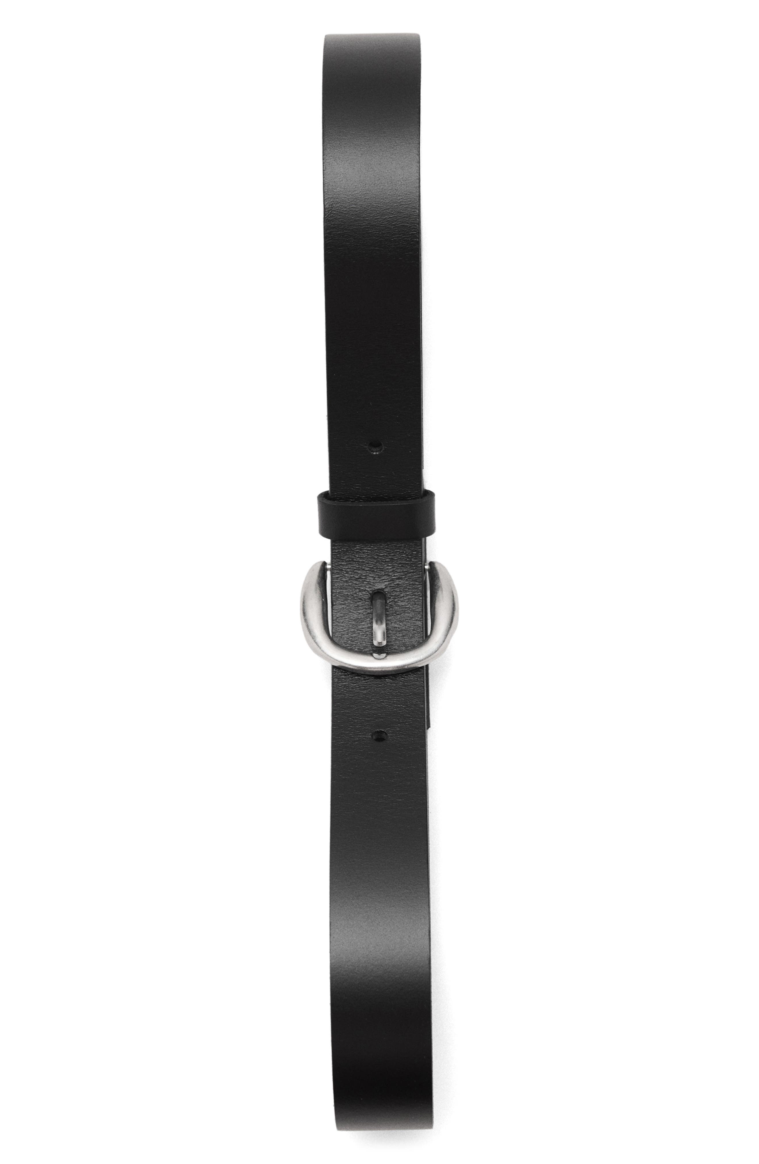 MANGO Round Buckle Leather Belt