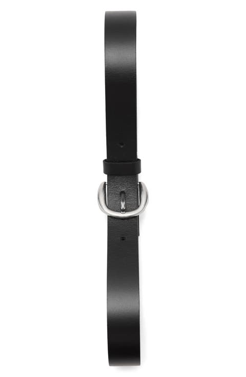Round Buckle Leather Belt
