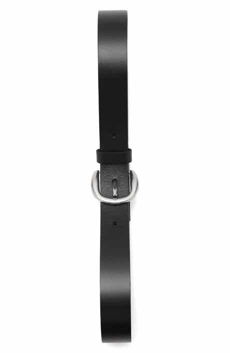 MANGO Round Buckle Leather Belt