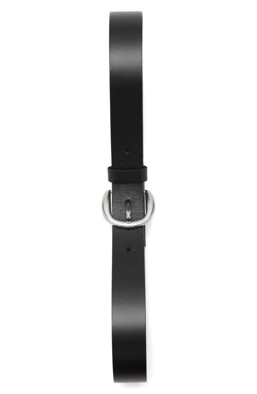 Mango Round Buckle Leather Belt In Black
