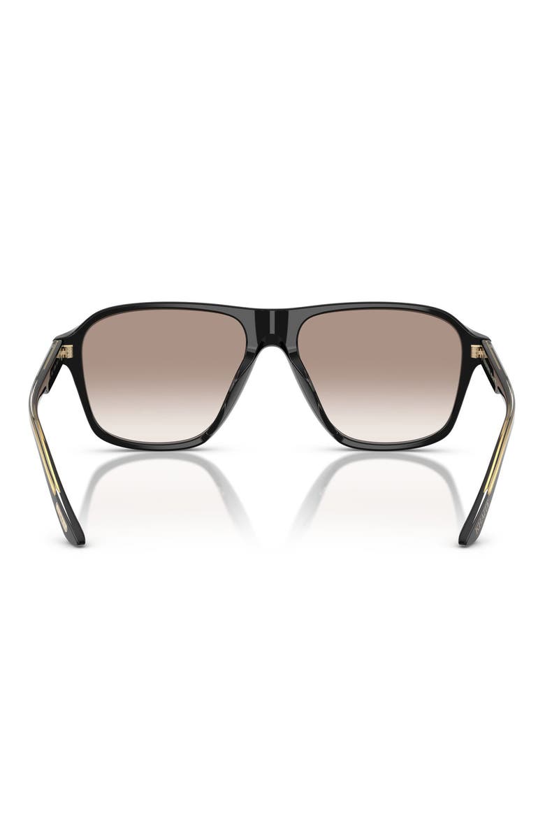 Khaite 1978RX 56mm Gradient Pilot Sunglasses, Alternate, color, BLACK / DEMO LENS SOFT TAN GRA