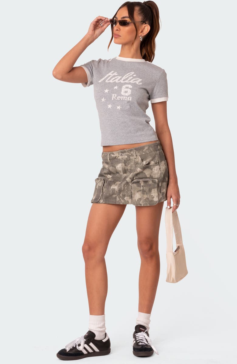 EDIKTED Kyle Athletic Ringer Cotton Graphic T-Shirt, Alternate, color, Gray-Melange