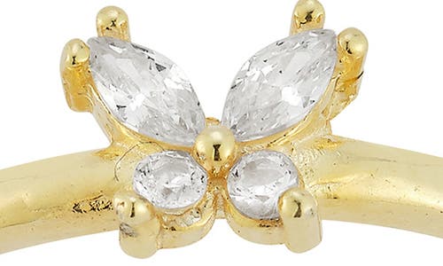 Glaze Jewelry 14k Over Silver Diamond Cz Butterfly Ring In Gold