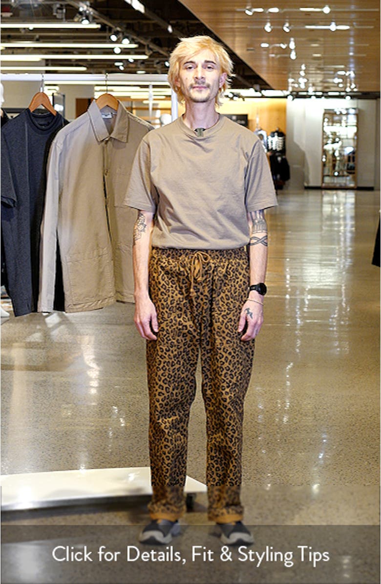 Leopard Print Cotton Canvas Chef Pants, sales video thumbnail