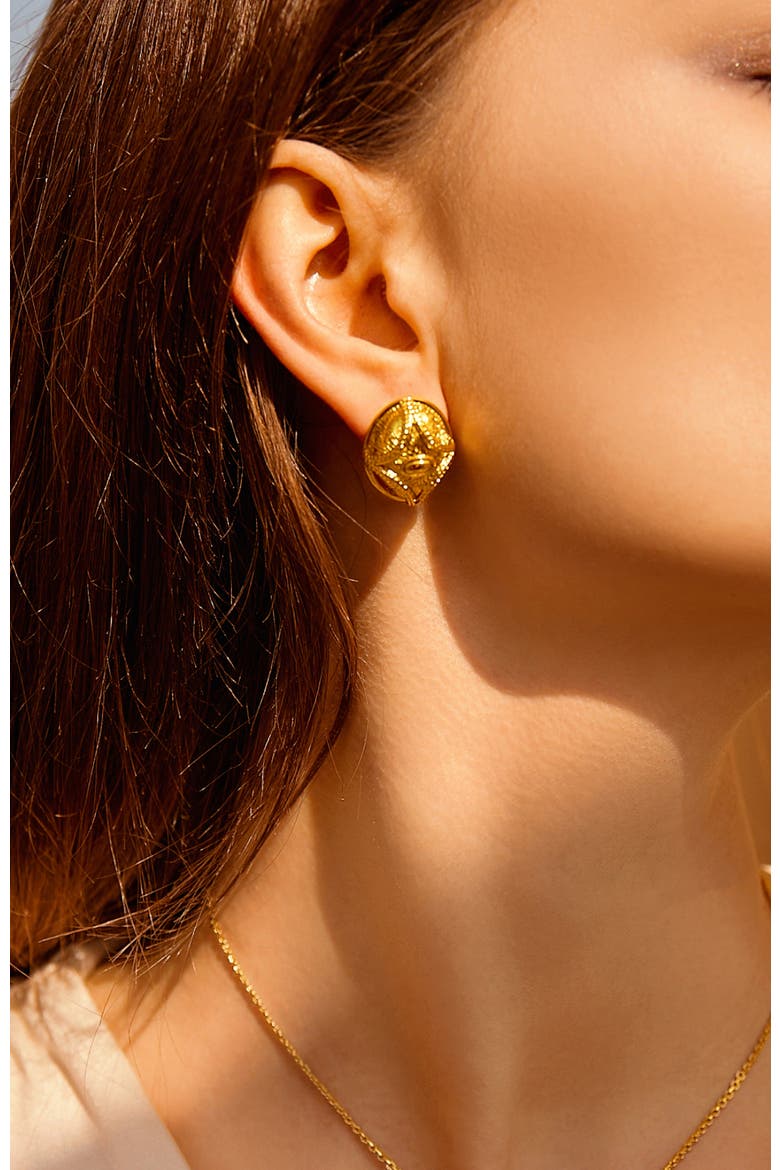 Egypt Eye Earrings, Alternate, color, Gold