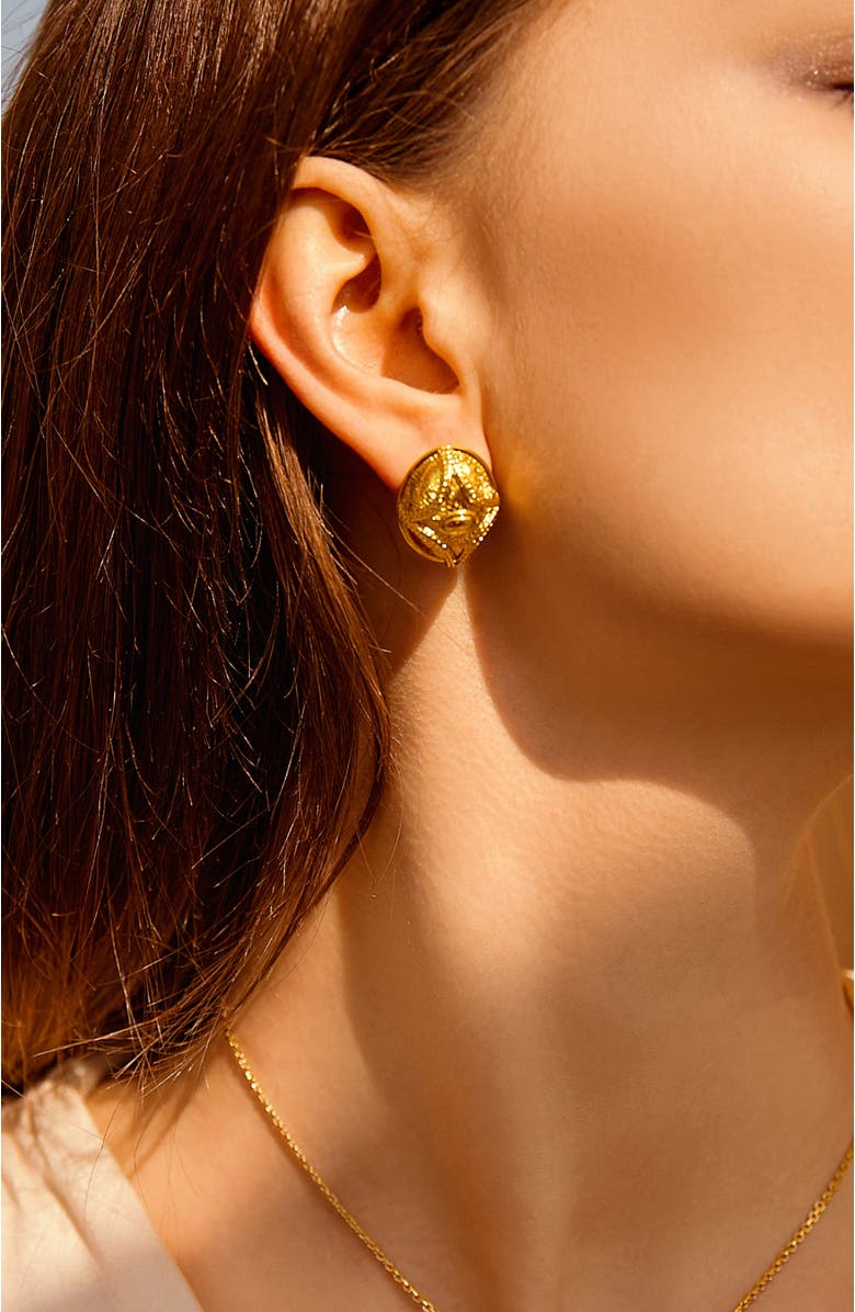 RC RETRO CHIC Egypt Eye Earrings, Alternate, color, Gold