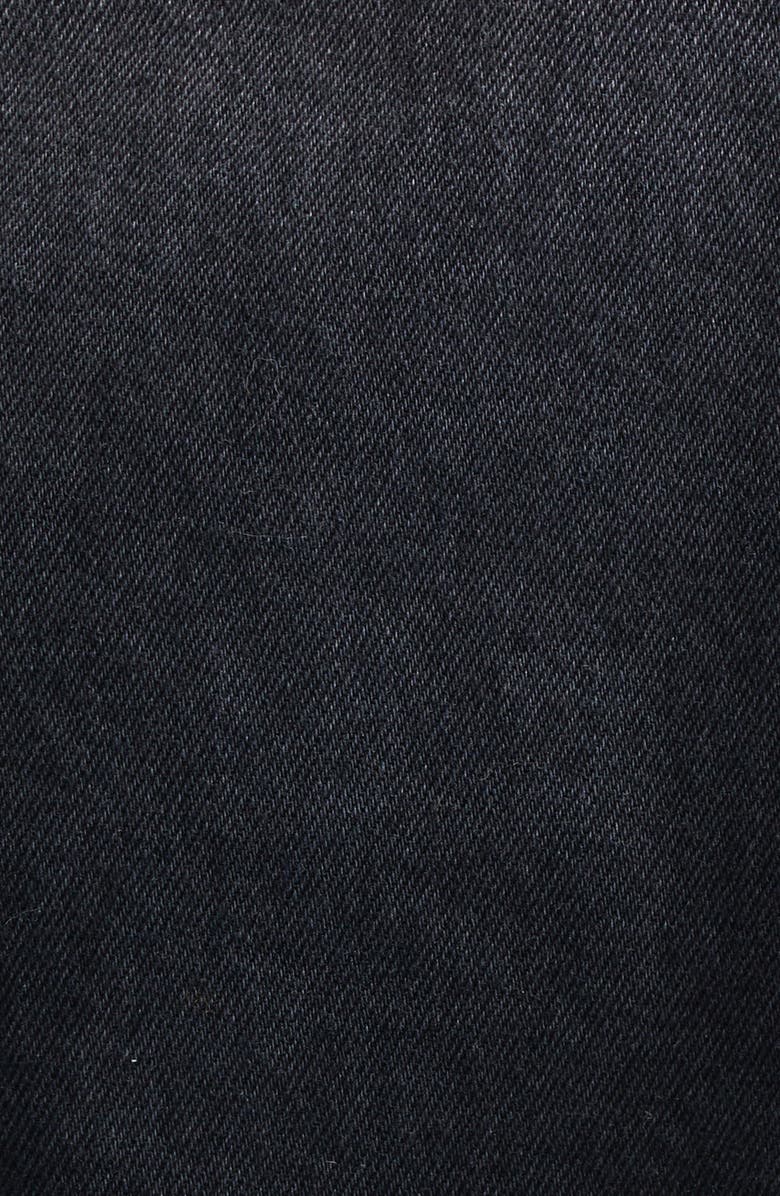 Area Crystal Chain Cutout Denim Bomber Jacket, Alternate, color, Washed Black