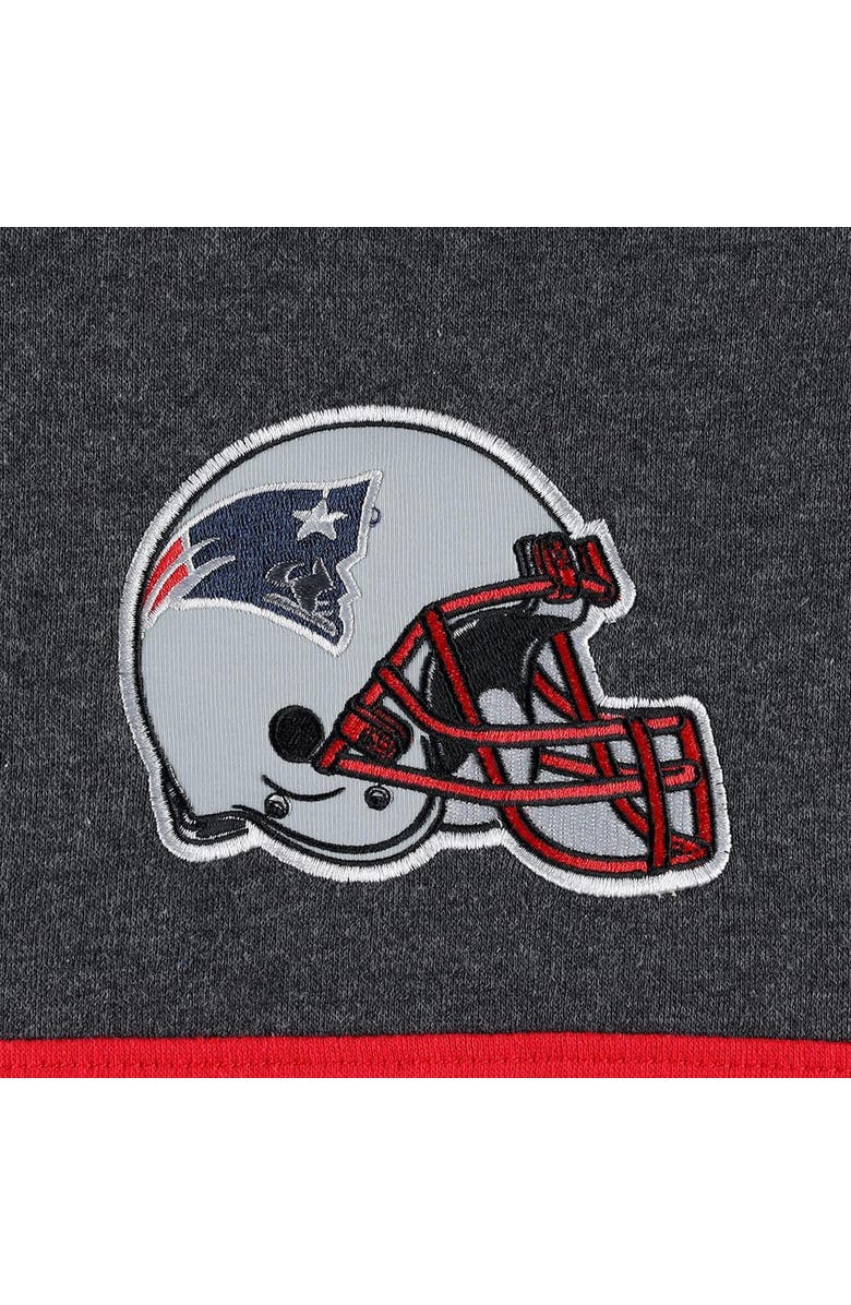 STARTER Men's Starter Heather Charcoal/Navy New England Patriots Extreme Pullover Hoodie, Alternate, color, 