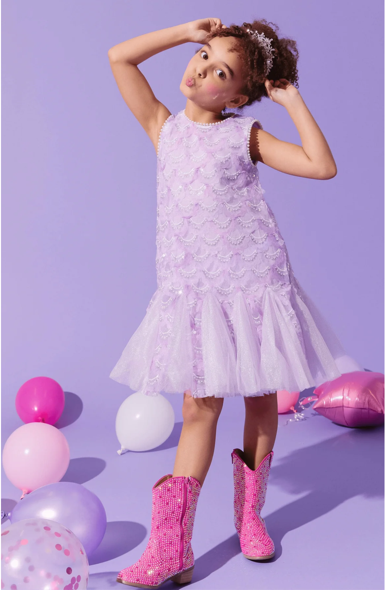 Lola + The Boys Mermaid Magic Tutu Dress, Alternate, color, Purple