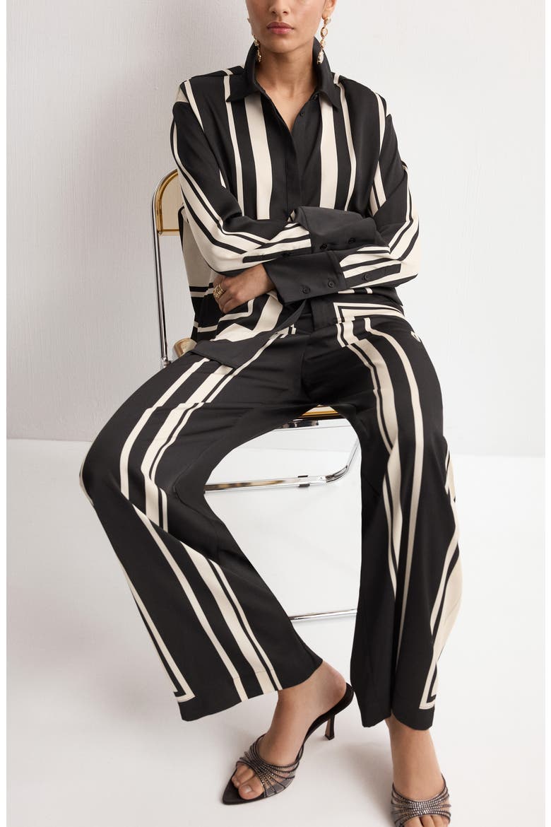 Satin Wide Leg Pants, Alternate, color, BLACK
