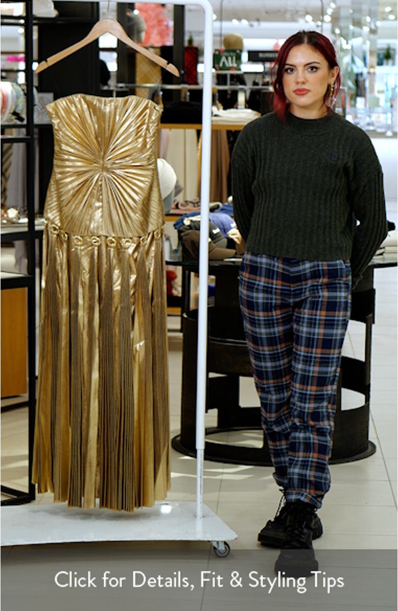 Fintry Metallic Pleated Maxi Dress, sales video thumbnail