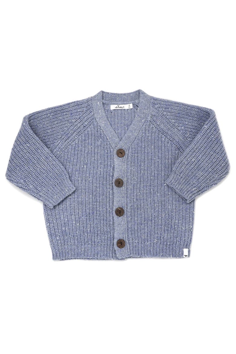 Grandpa Knitted Cardigan- Infant, Main, color, Fog Confetti