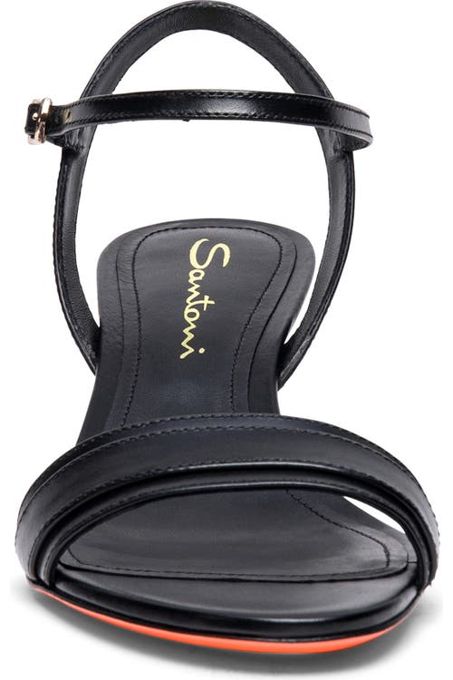 Santoni Mid-heel Sandal In Black