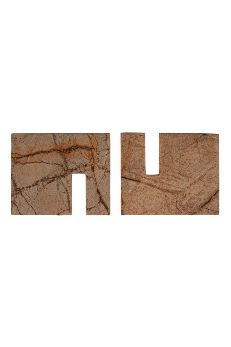 Decorative Marble Book Holder, Sage Green, Alternate, color, Brown