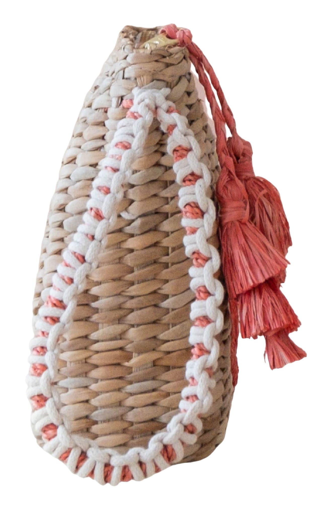 LIKHA Tomato Embroidered Straw Pouch, Alternate, color, 