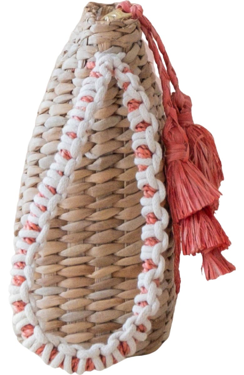 LIKHA Tomato Embroidered Straw Pouch, Alternate, color,