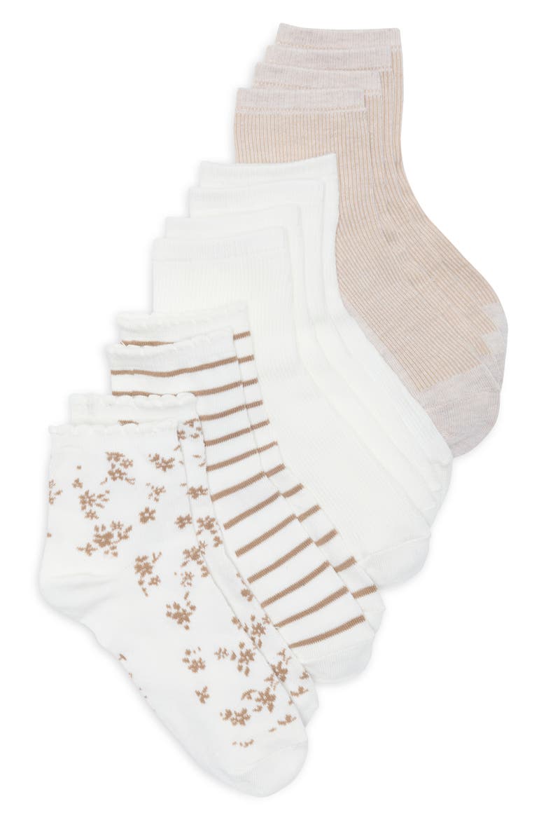 6-Pack Assorted Ankle Socks, Main, color, MOREL/OATMEAL/OFF WHITE/STONE