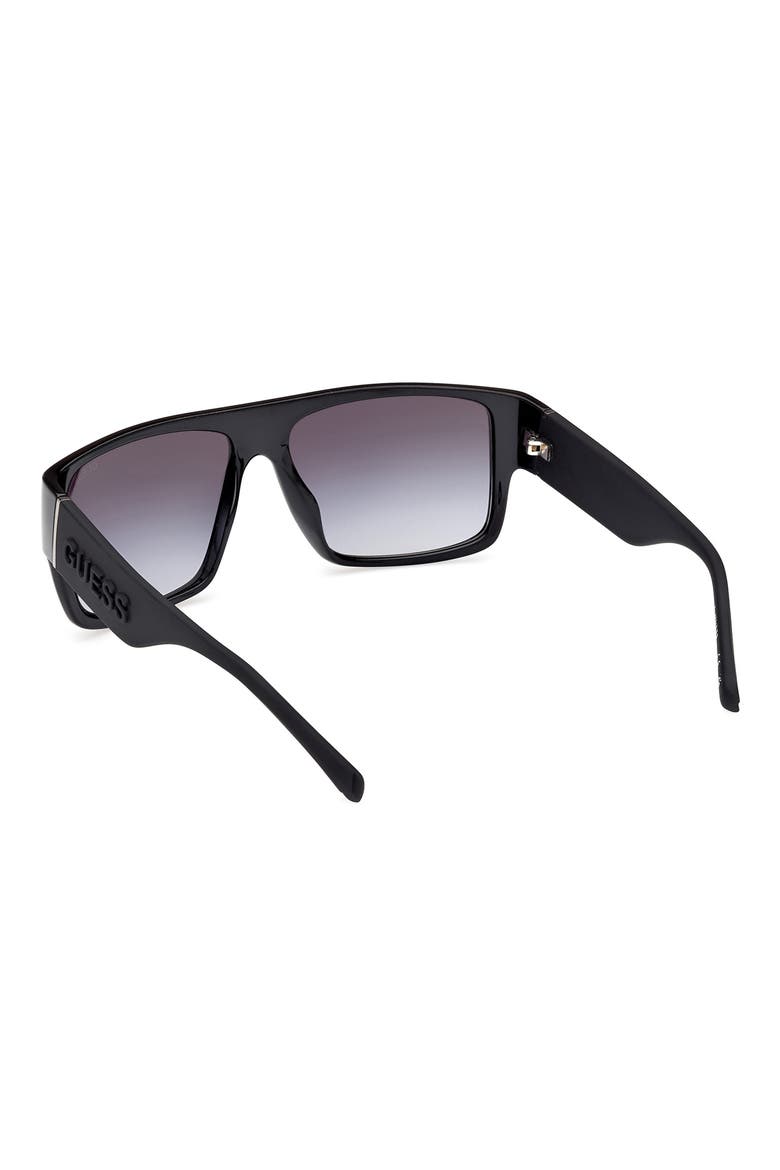 Rectangular Sunglasses, Alternate, color, SHINY BLACK / GRADIENT SMOKE