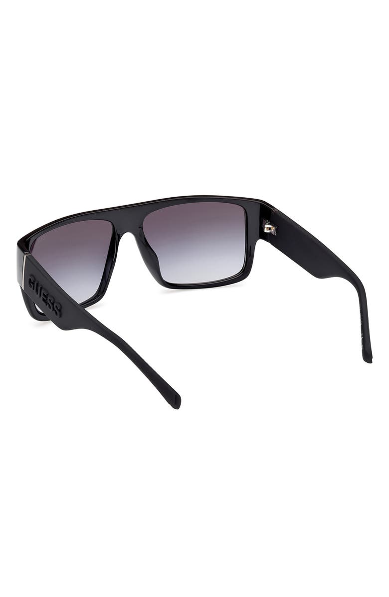 GUESS Rectangular Sunglasses, Alternate, color, Shiny Black / Gradient Smoke