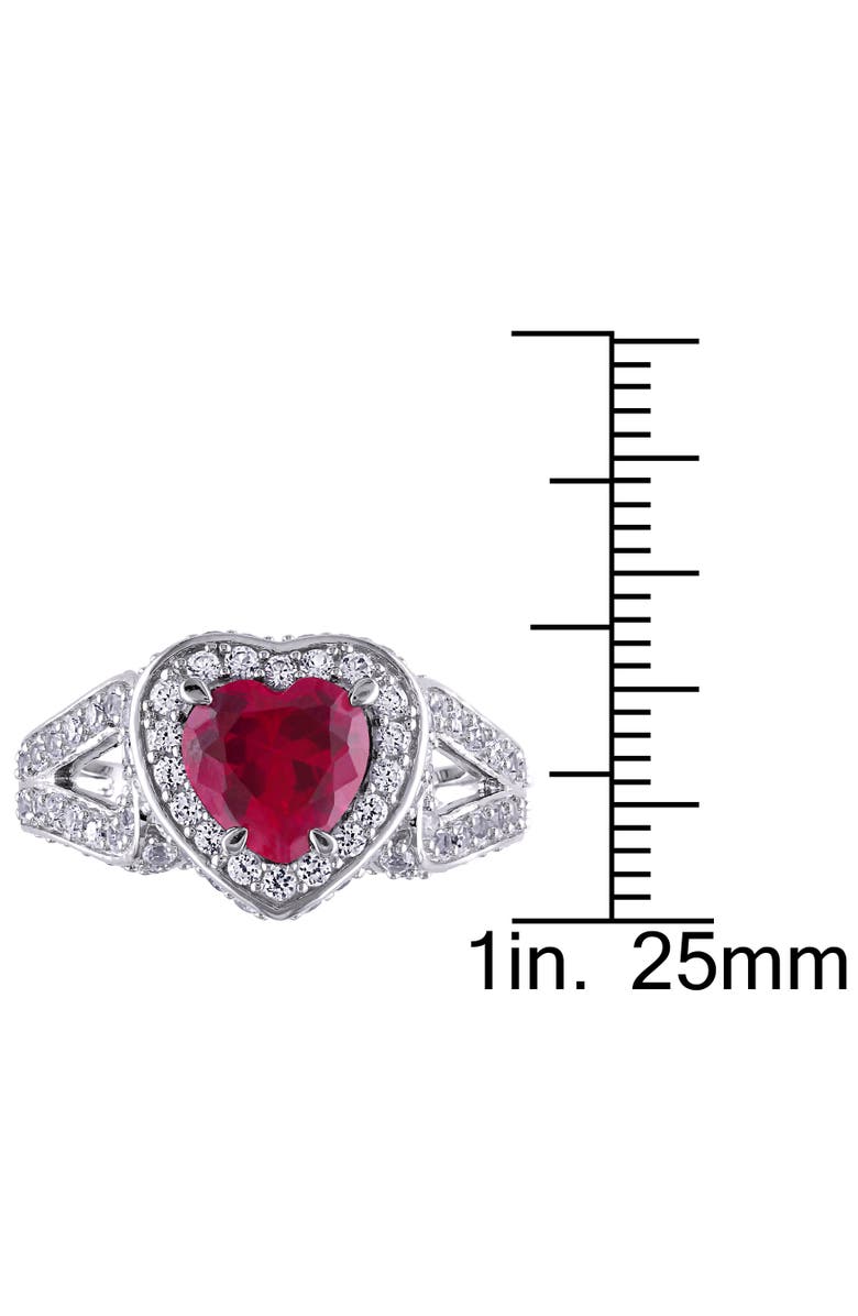 Julianna B. Created Ruby & White Sapphire Heart Ring, Alternate, color, Lab-Created Ruby
