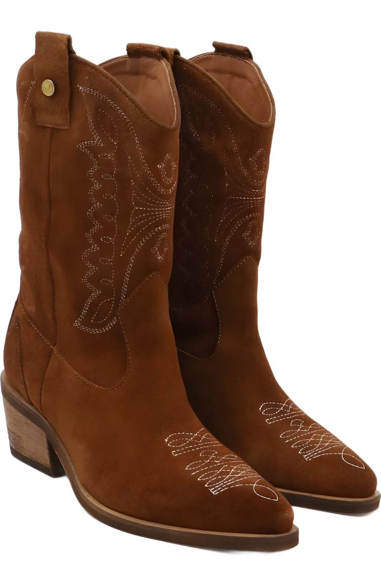 STIVALI NEW YORK Suede Unstoppable Western Cowboy Boots, Alternate, color, Tan / Suede