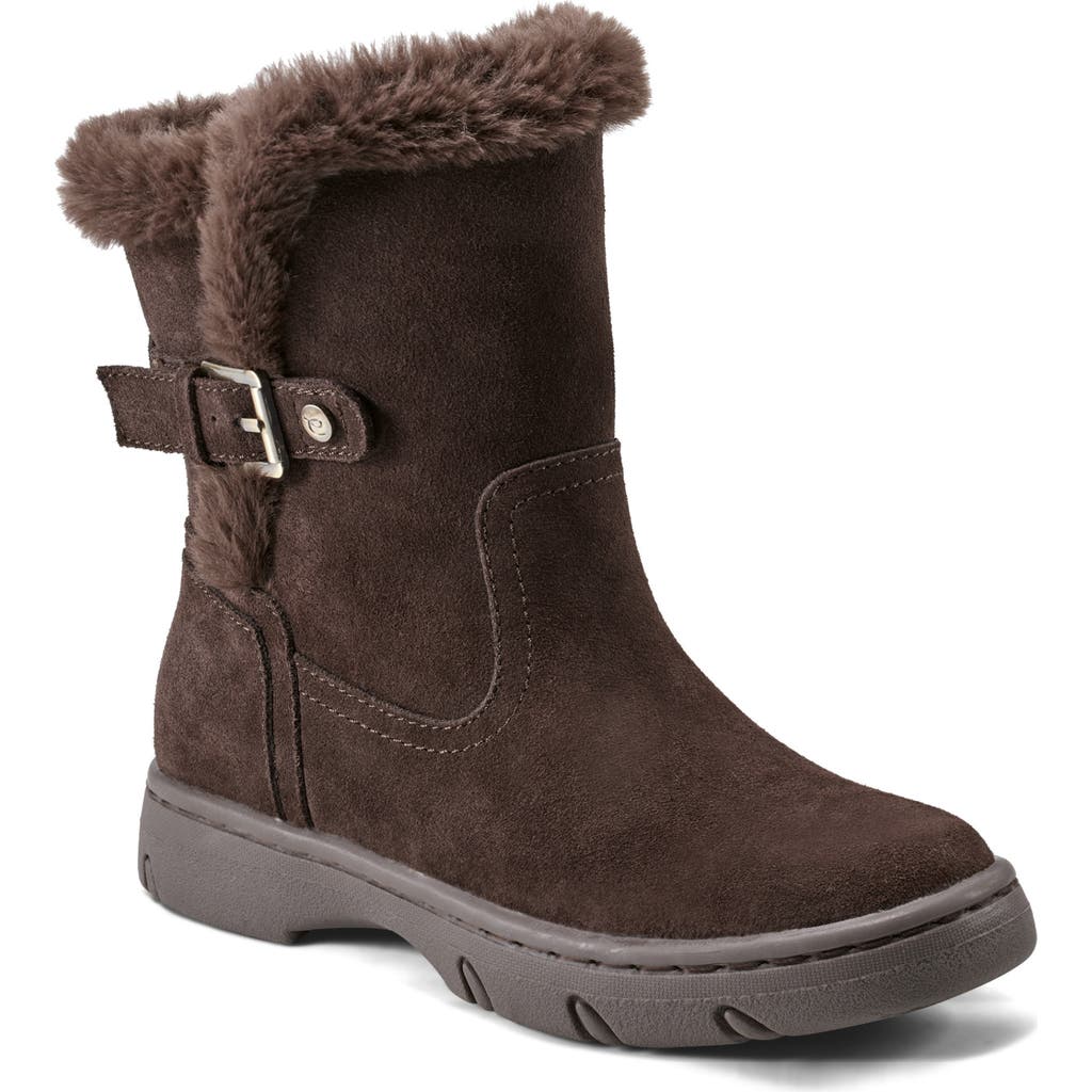 Easy Spirit Graye Faux Shearling Boot in Dark Brown