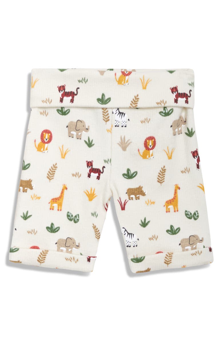 JOJO MAMAN BEBE Safari Print Ribbed Bodysuit & Shorts Set, Alternate, color, 