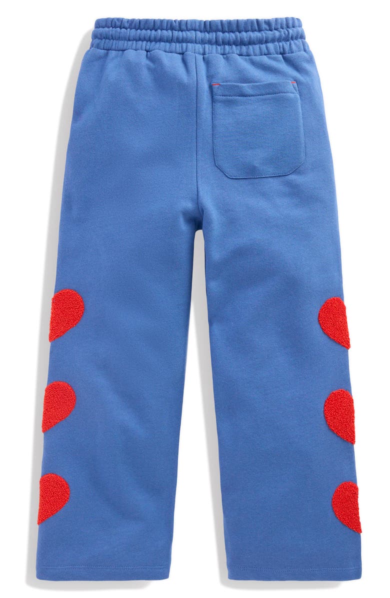 Mini Boden Kids' Heart Appliqué Sweatpants, Alternate, color, Bluejay Hearts