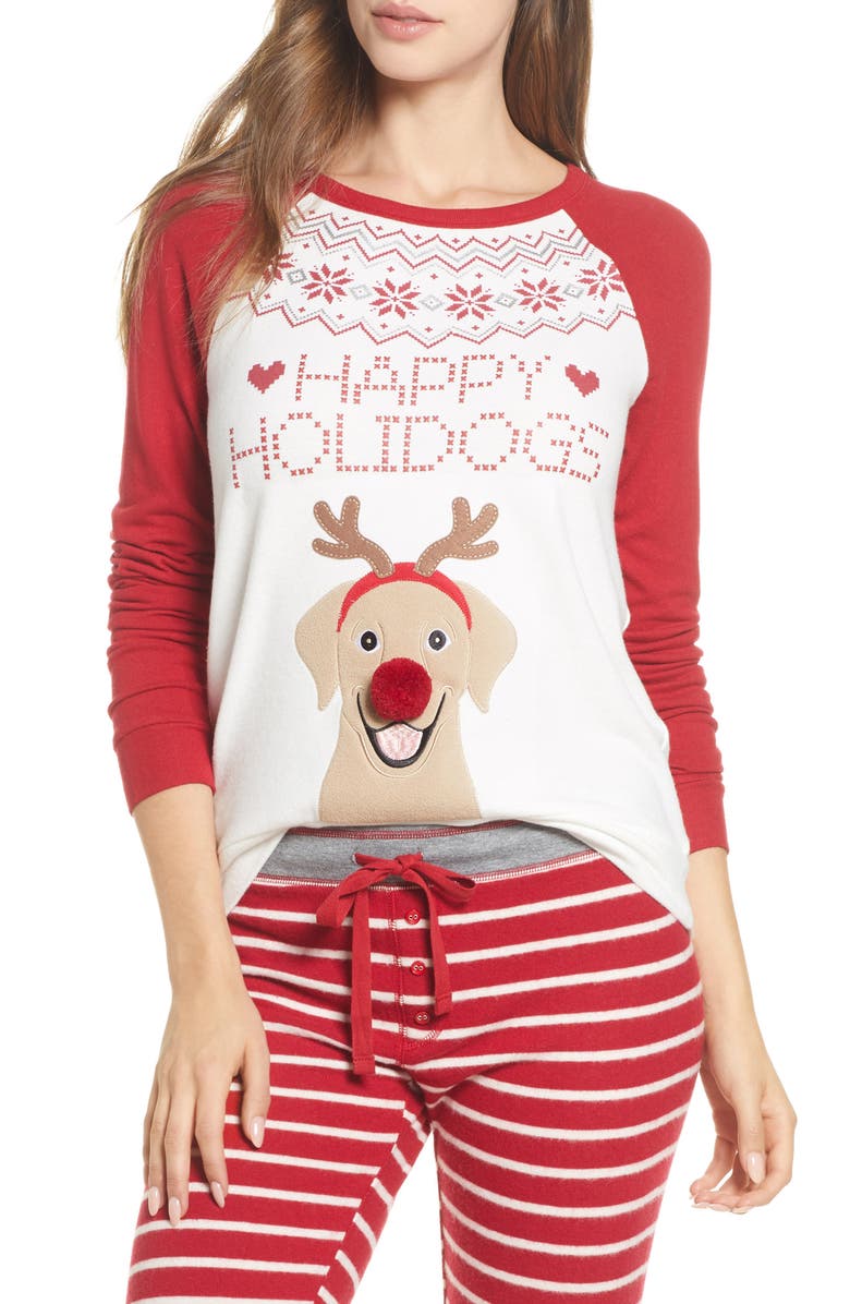 PJ Salvage PJSalvage Joy Long Sleeve Pajama Top, Main, color, 