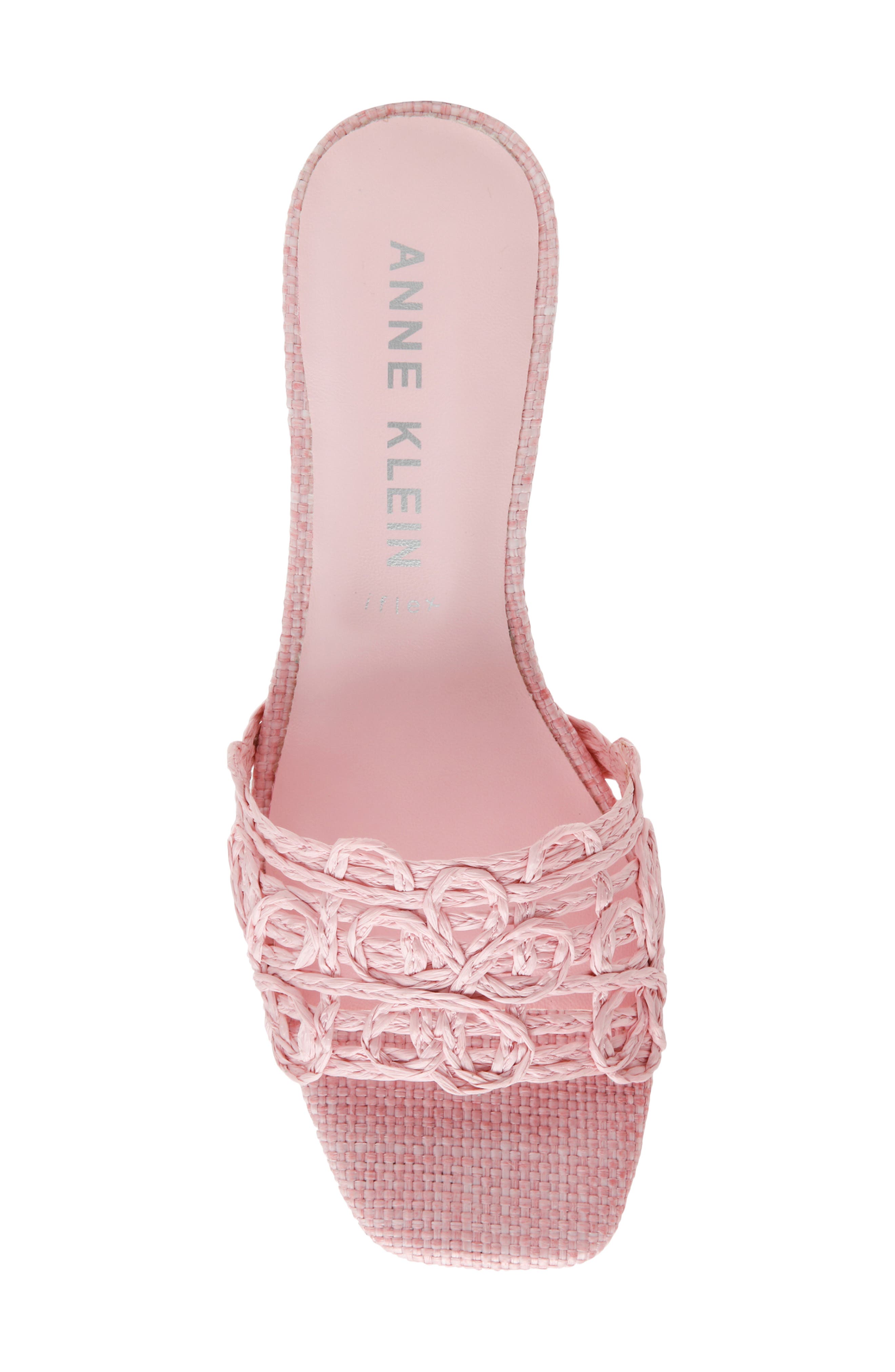 Anne Klein Flores Slide Sandal, Alternate, color, Pink Raffia