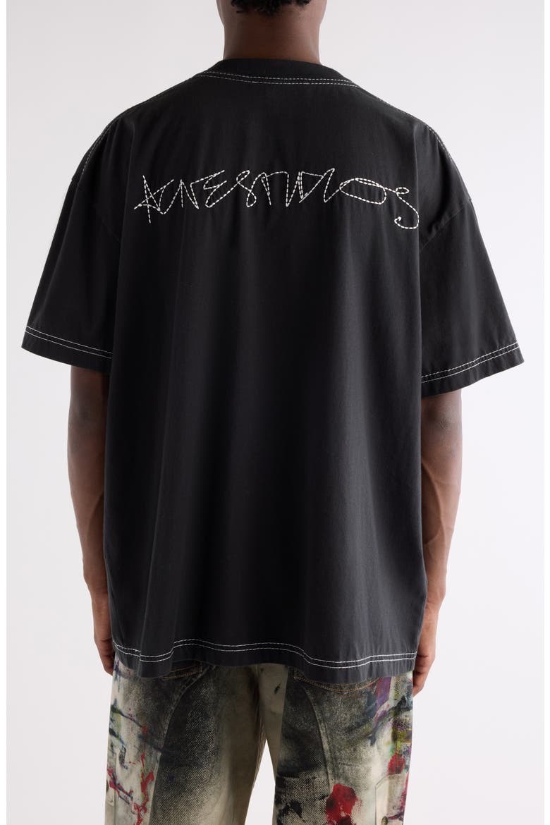 Eresa U Autograph Logo Embroidered T-Shirt, Alternate, color, FADED BLACK
