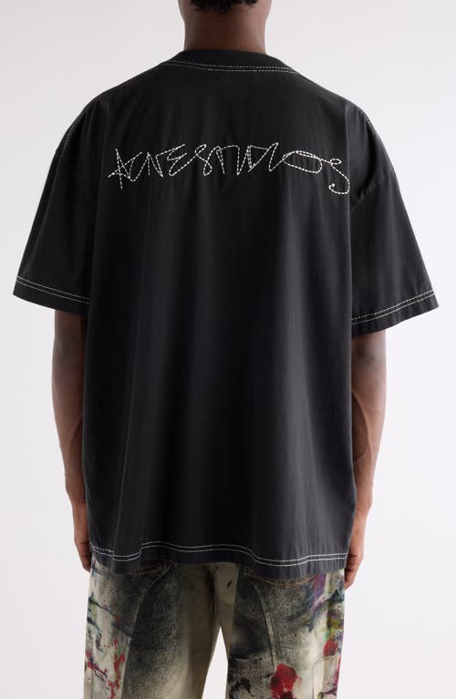 Acne Studios Eresa U Autograph Logo Embroidered T-shirt In Black