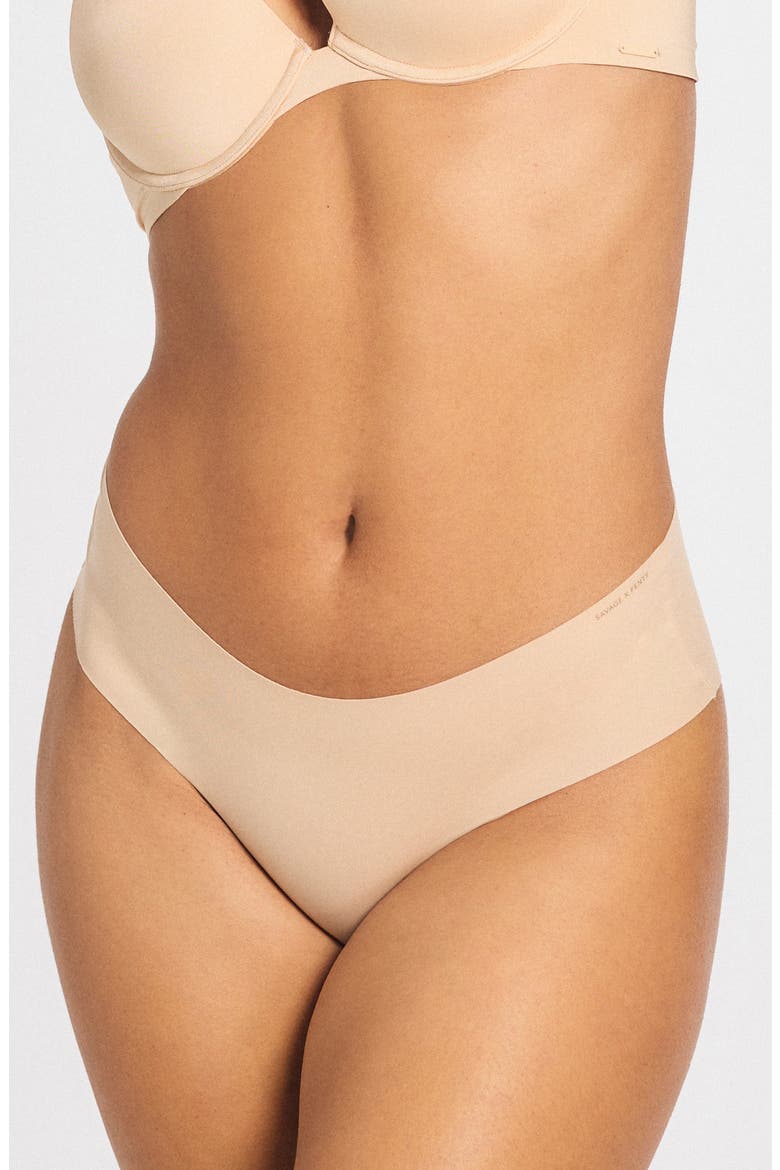 Microfiber No-Show Hipster Briefs, Main, color, HONEY NUDE