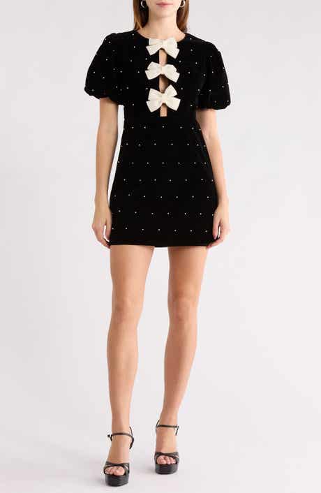 Puff Sleeve Bow Minidress
