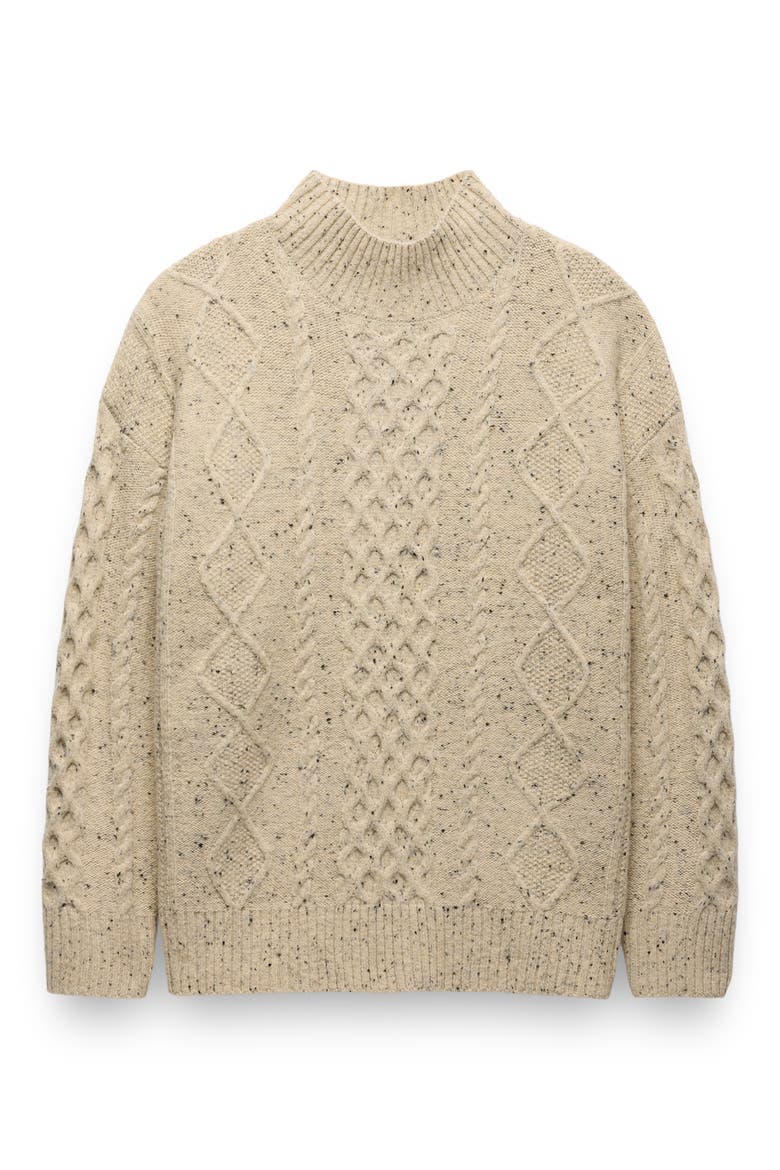 Amber Mountain Cable Sweater, Alternate, color, STONE