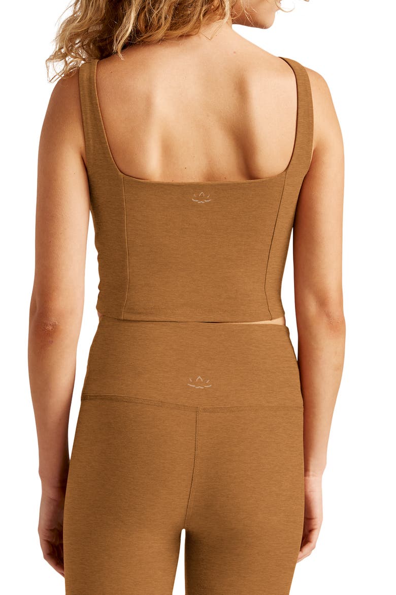 Spacedye Impress Crop Tank, Alternate, color, CARMEL TOFFEE HEATHE