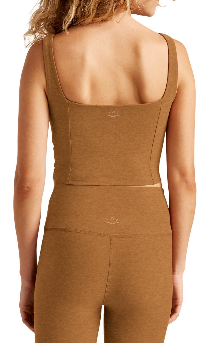 Beyond Yoga Spacedye Impress Crop Tank, Alternate, color, Carmel Toffee Heathe